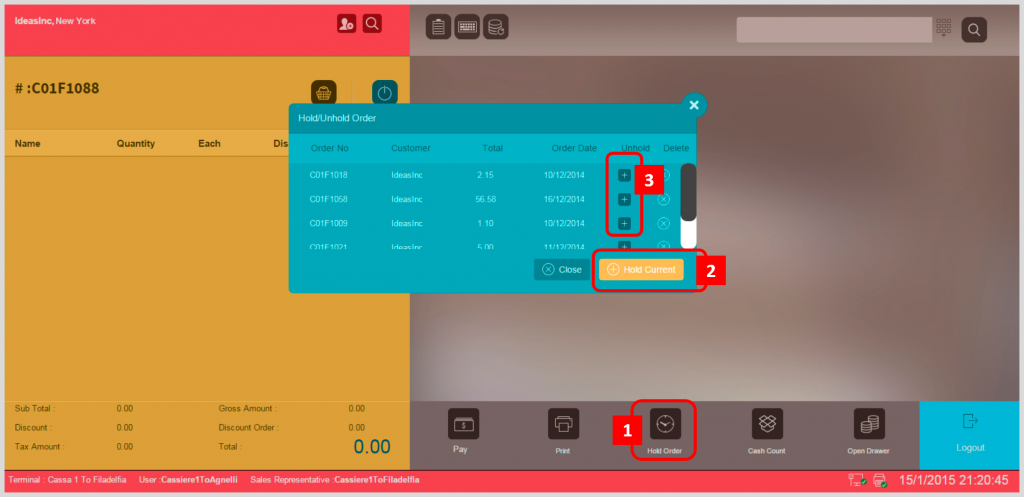 Hold-Unhold-POS-payment-feature